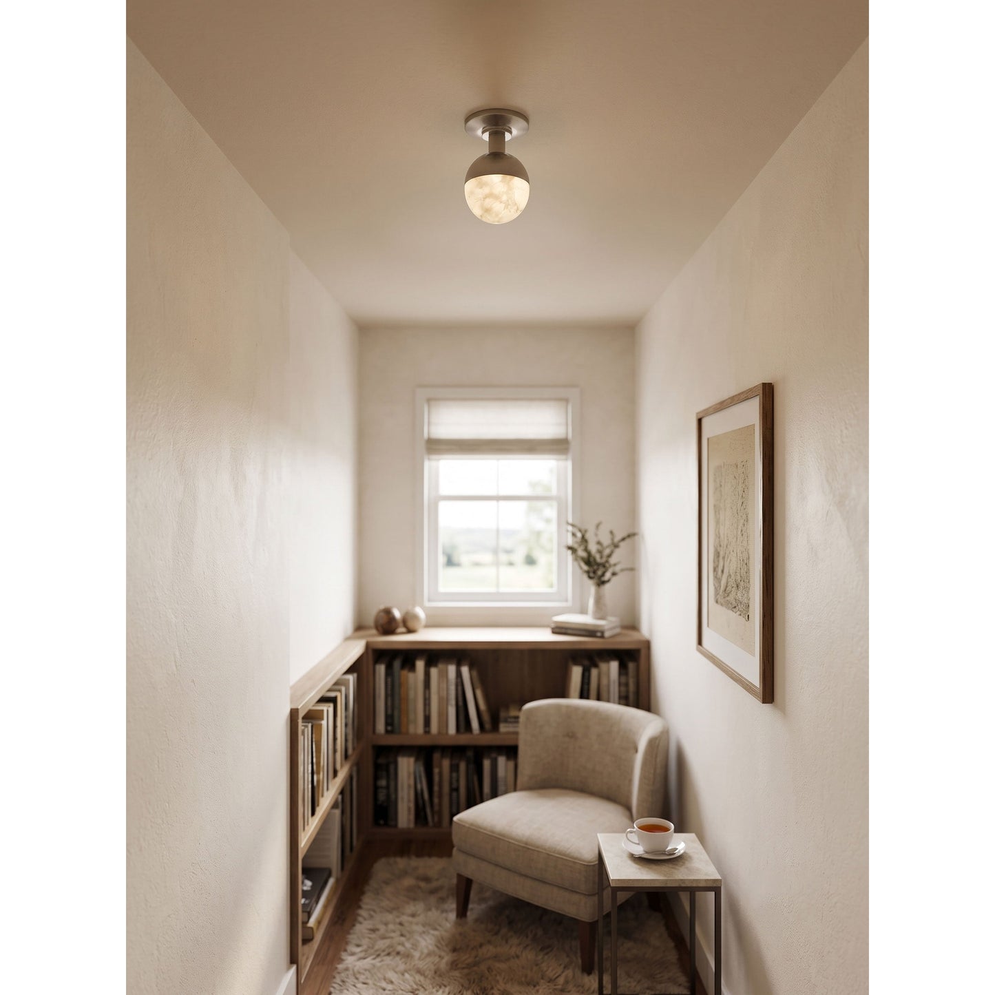 Nevan Alabaster Flush Mount Ceiling Light