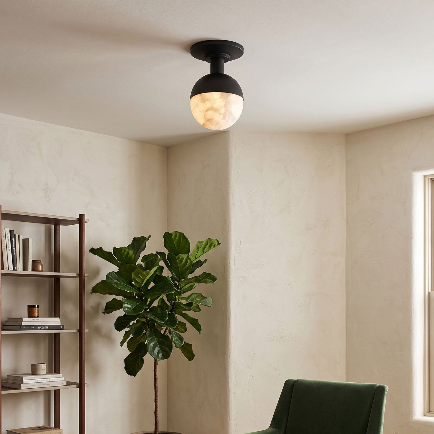 Nevan Alabaster Flush Mount Ceiling Light