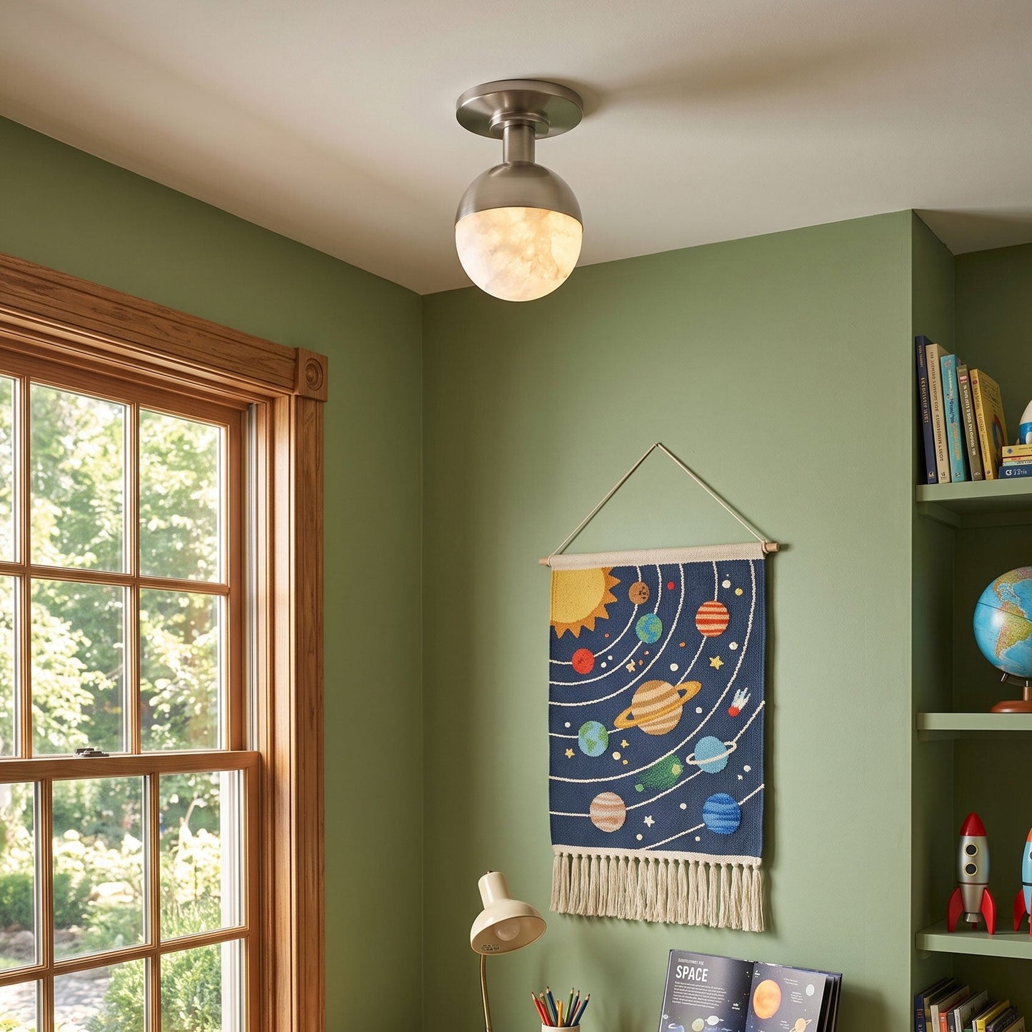 Nevan Alabaster Flush Mount Ceiling Light