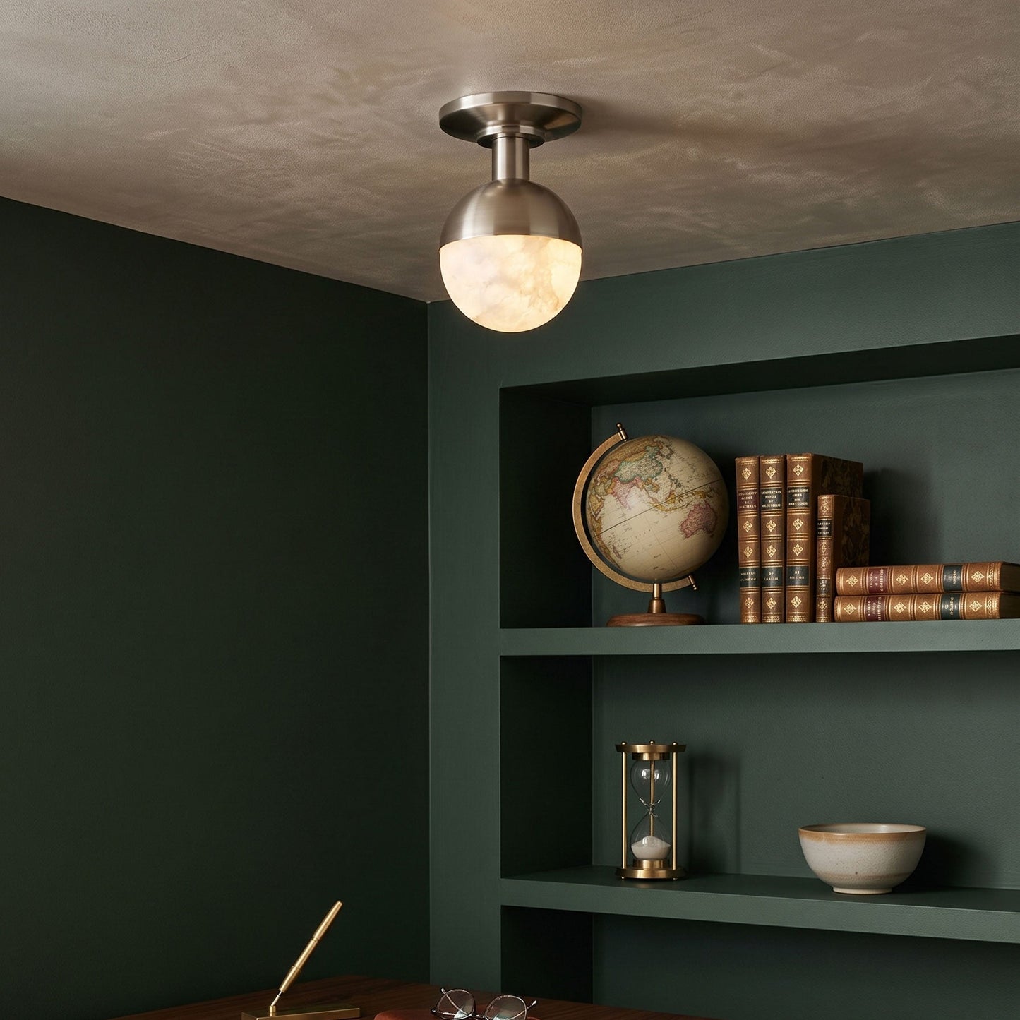 Nevan Alabaster Flush Mount Ceiling Light