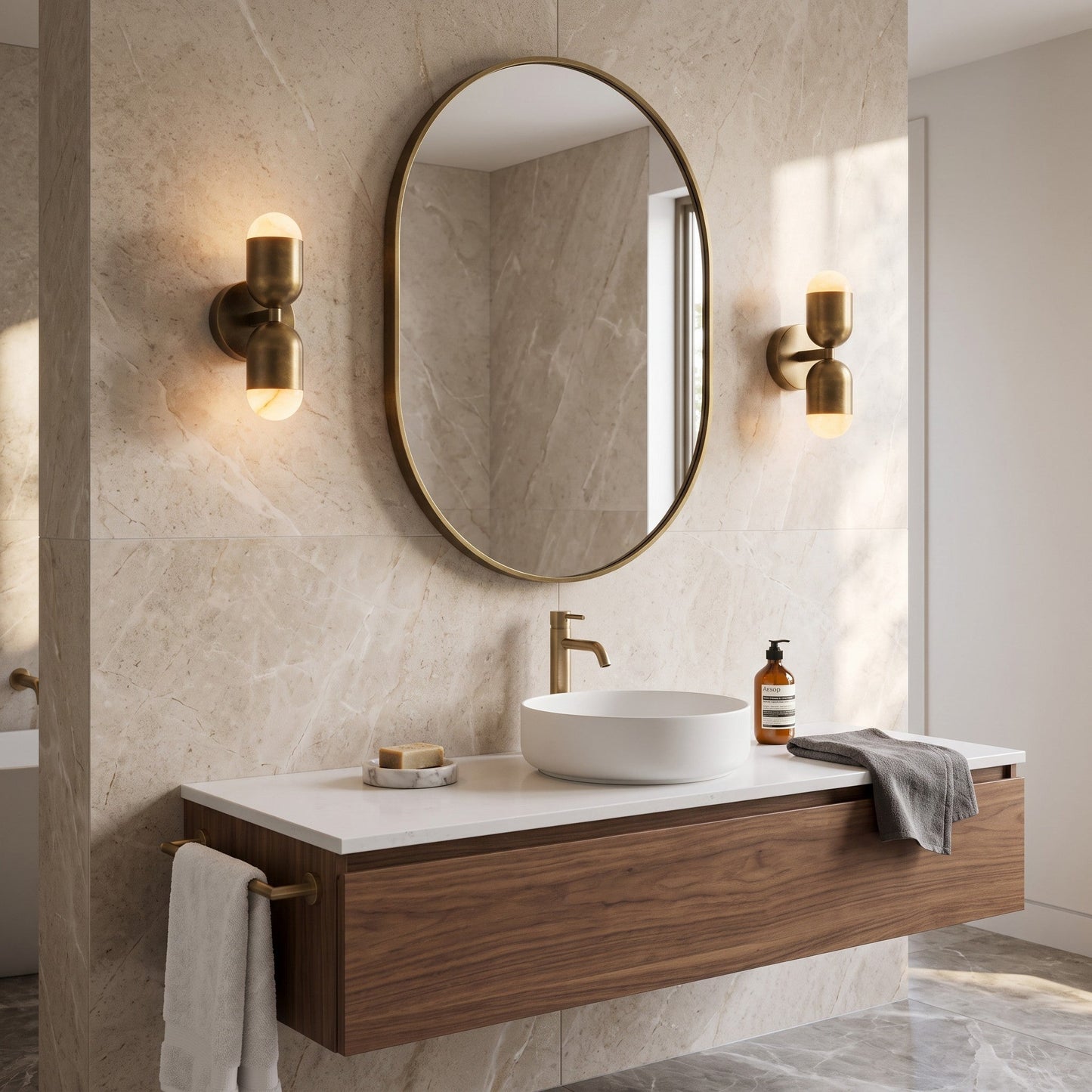 Variscite Alabaster Wall Sconce