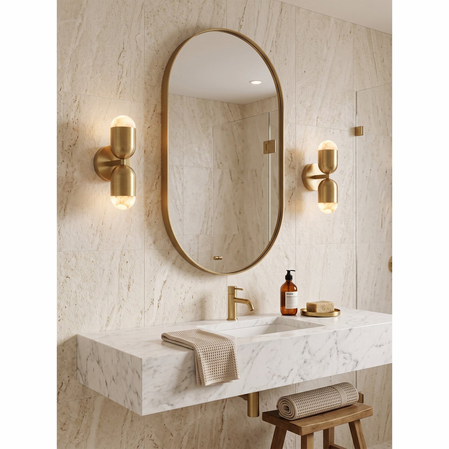 Variscite Alabaster Wall Sconce