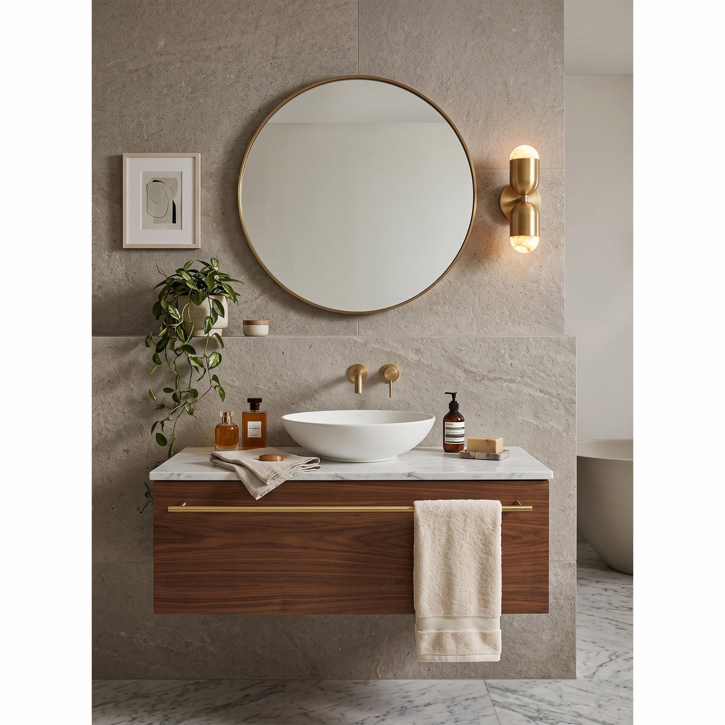 Variscite Alabaster Wall Sconce