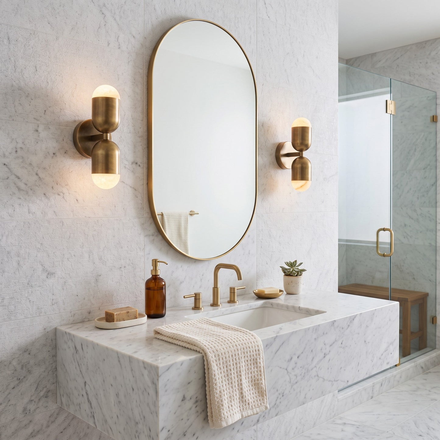 Variscite Alabaster Wall Sconce