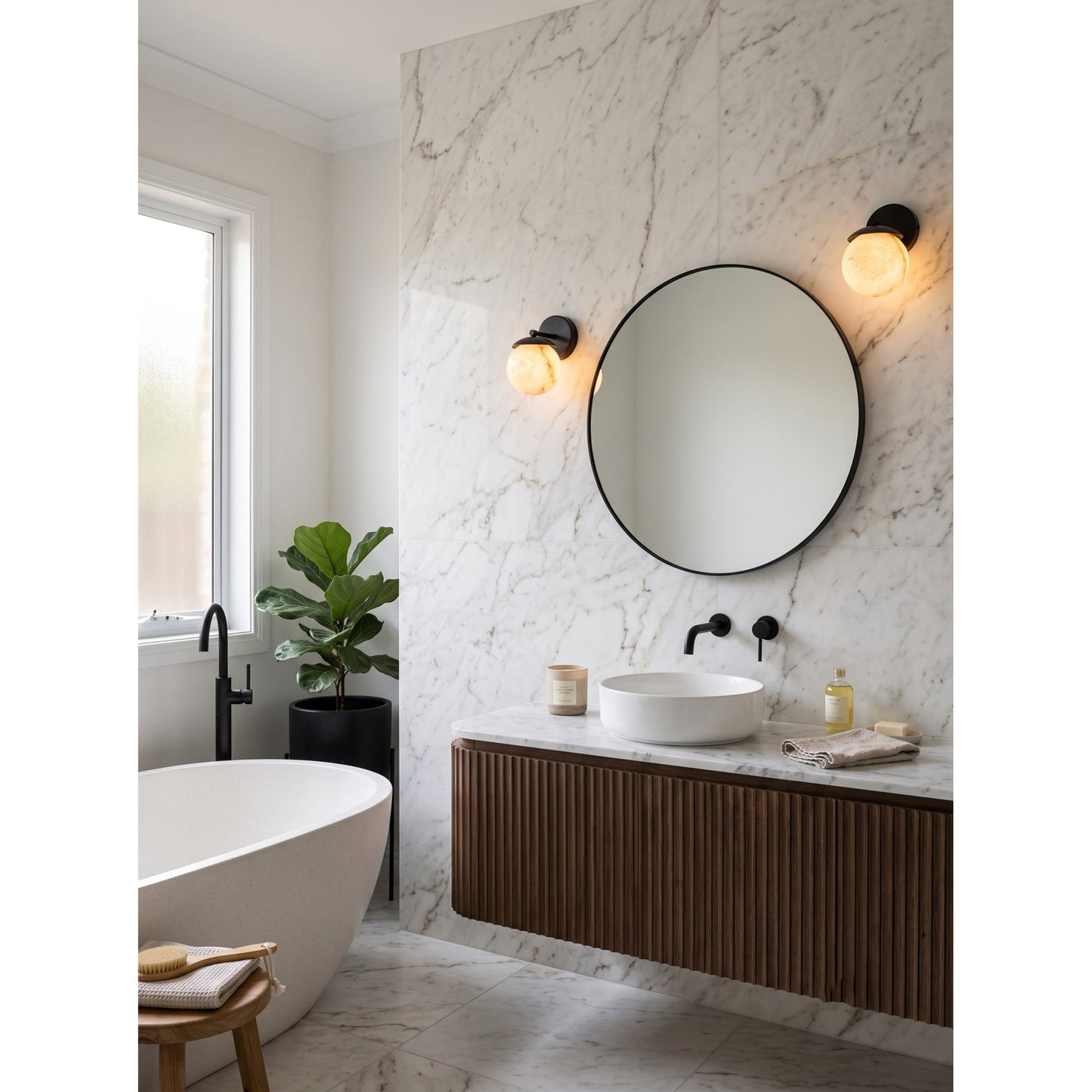 Soline Julep Alabaster Wall Sconce