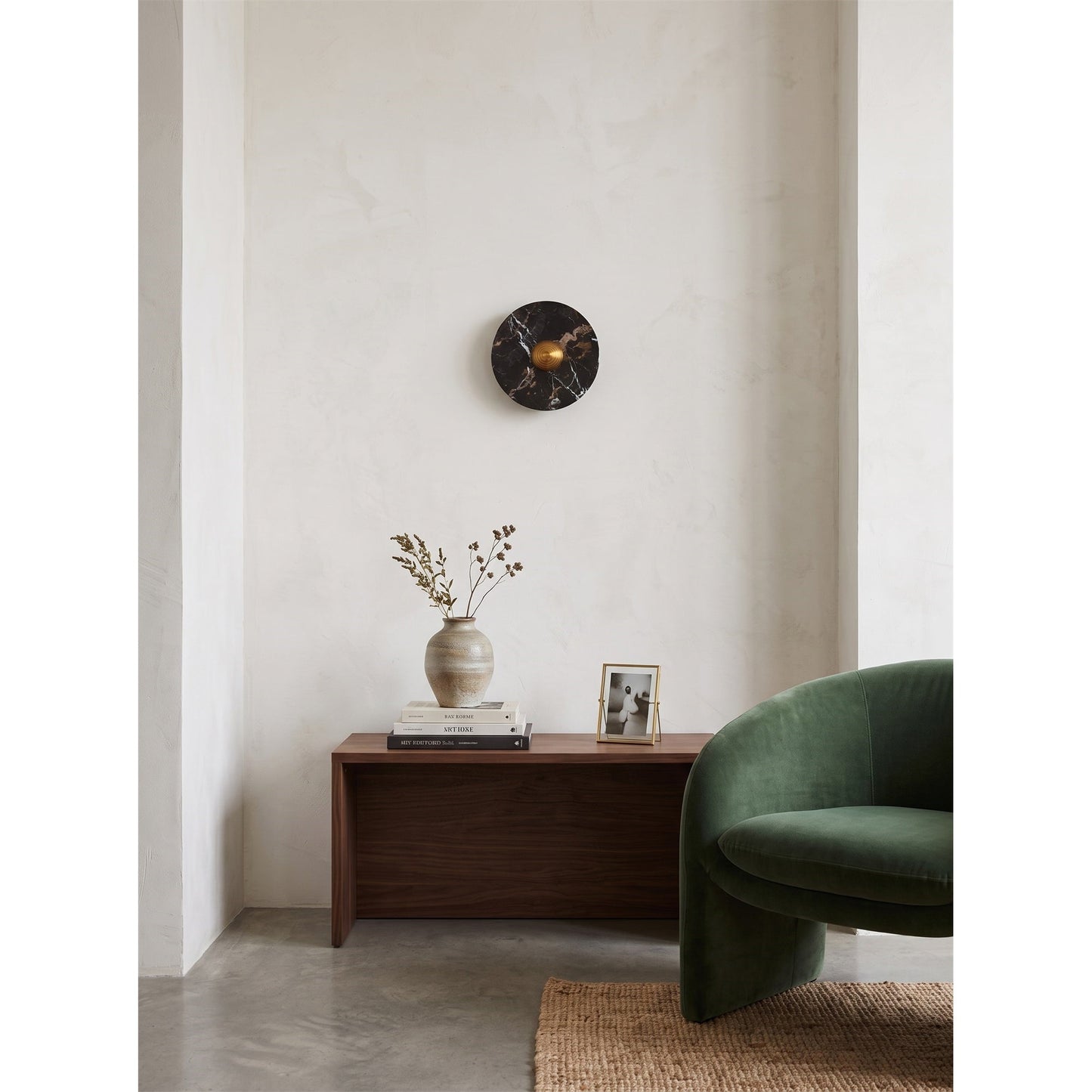 Marisol Black Gold Marble Wall Sconce