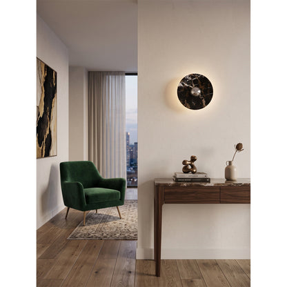 Marisol Black Gold Marble Wall Sconce