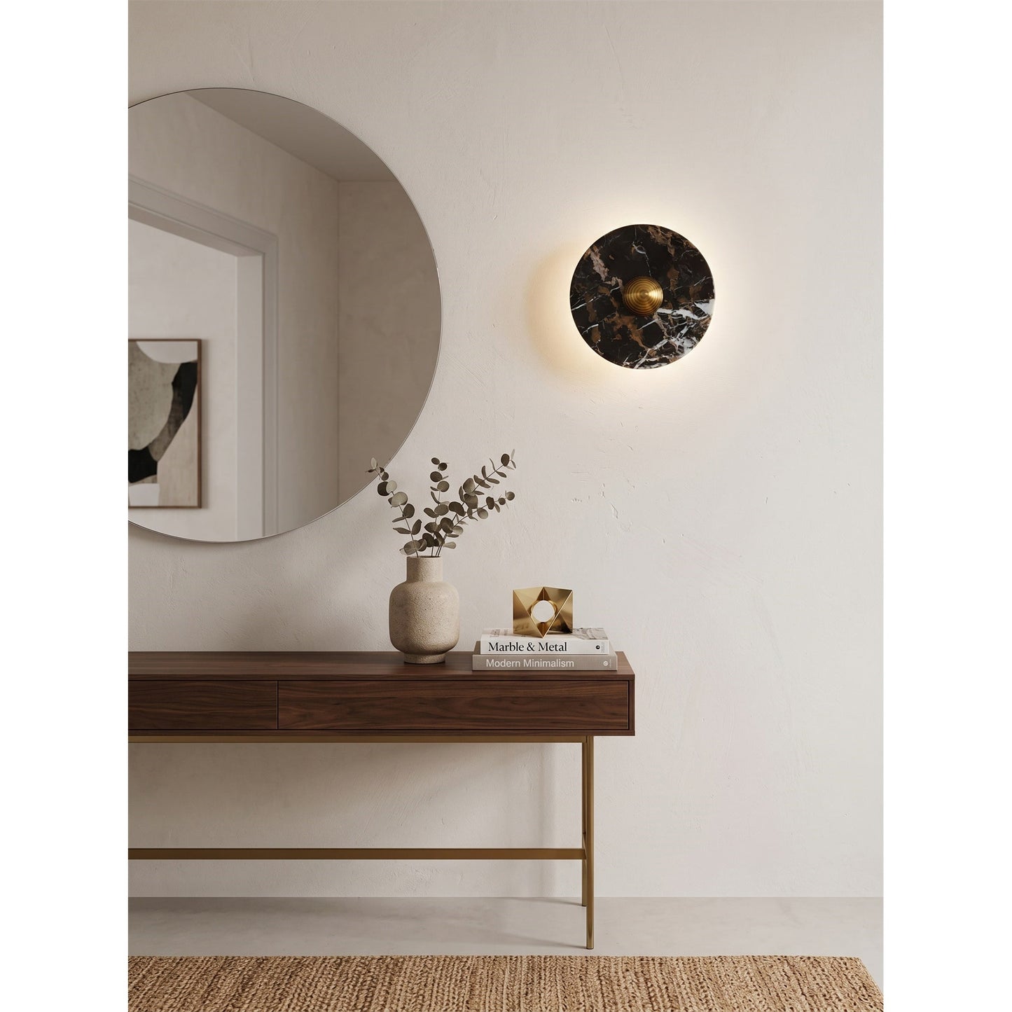 Marisol Black Gold Marble Wall Sconce