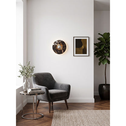Marisol Black Gold Marble Wall Sconce