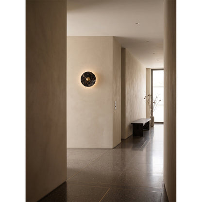 Marisol Black Gold Marble Wall Sconce