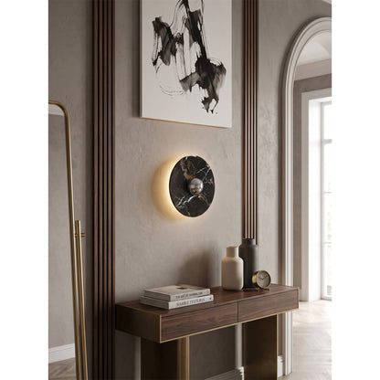 Marisol Black Gold Marble Wall Sconce