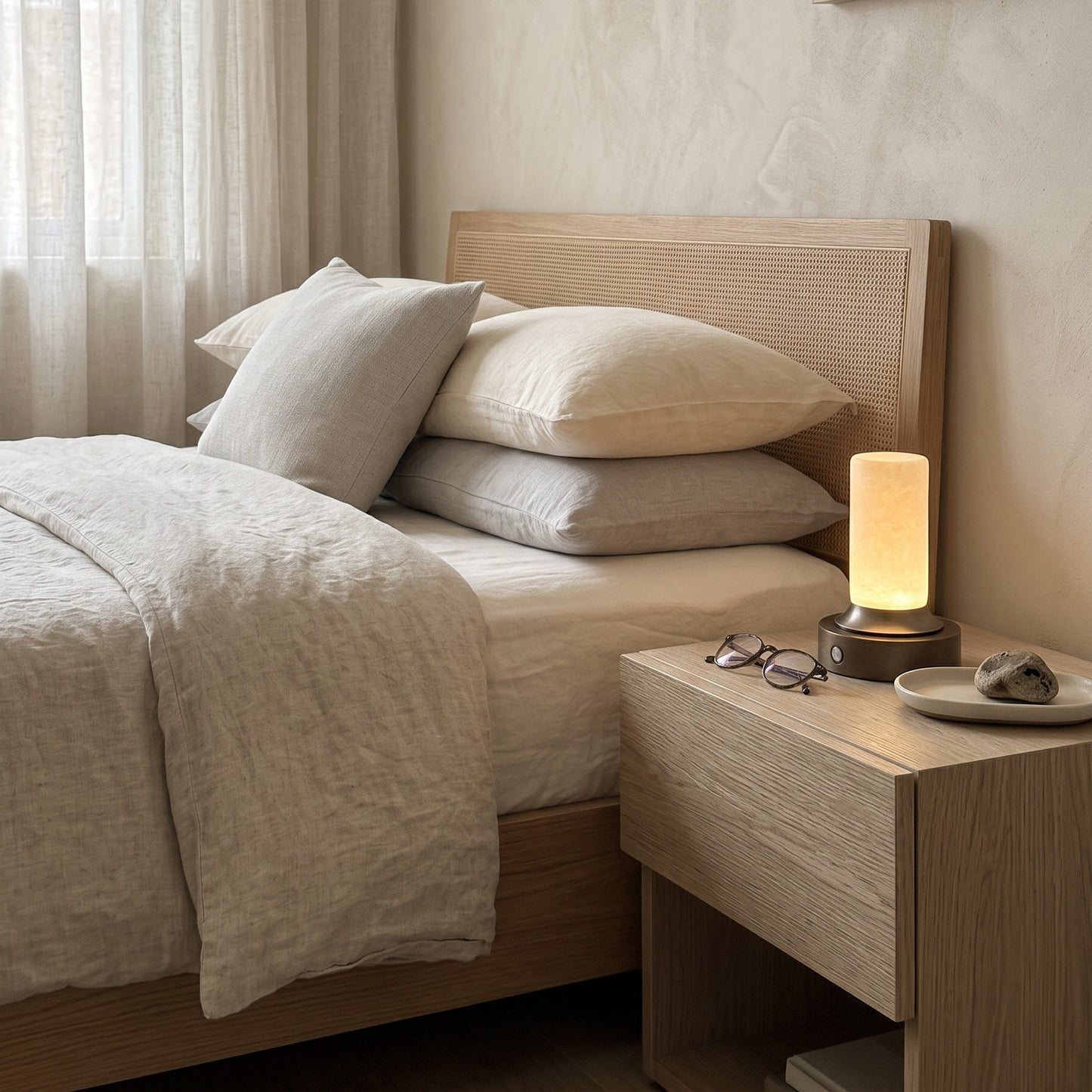 Solai Alabaster Table Lamp (Built-in Battery)