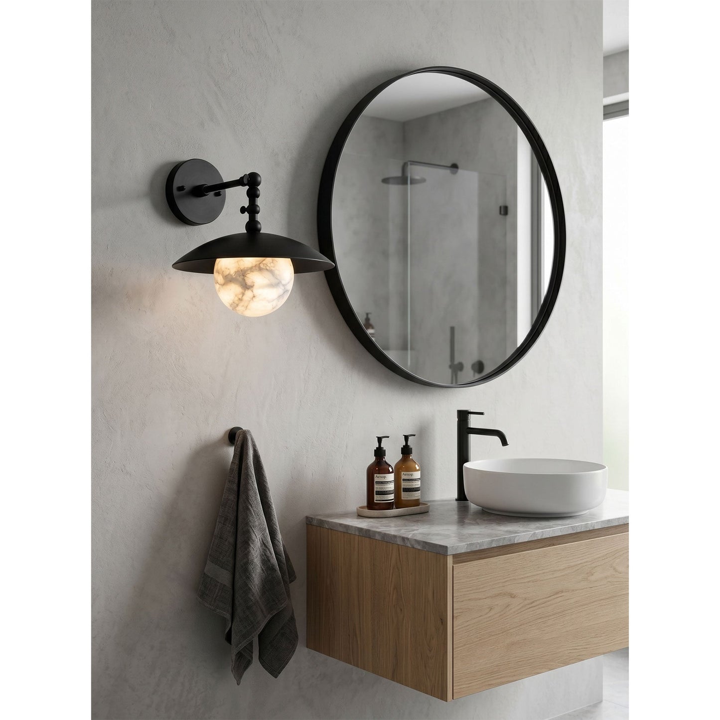 Marie Petite Alabaster Wall Sconce