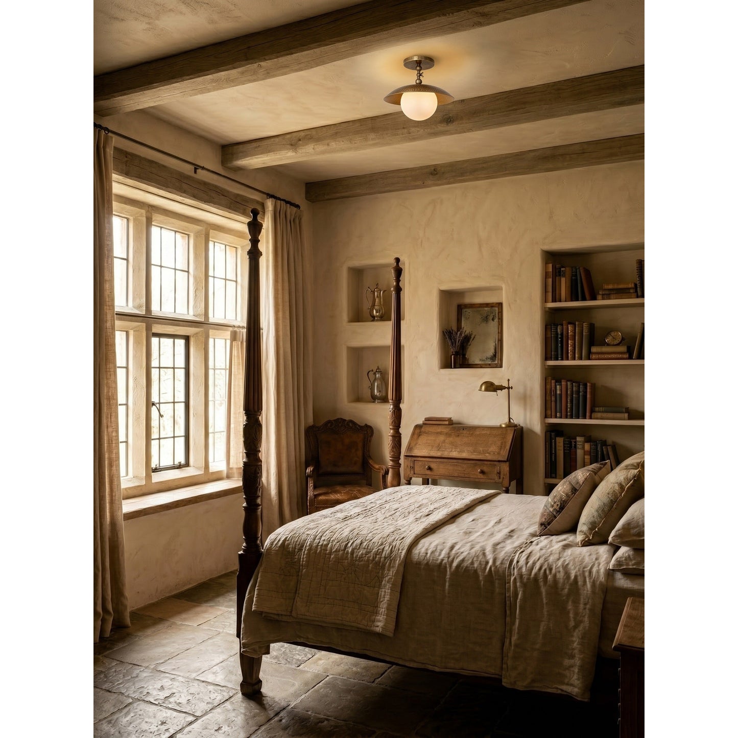 Marie Petite Hammer Pattern Flush Mount