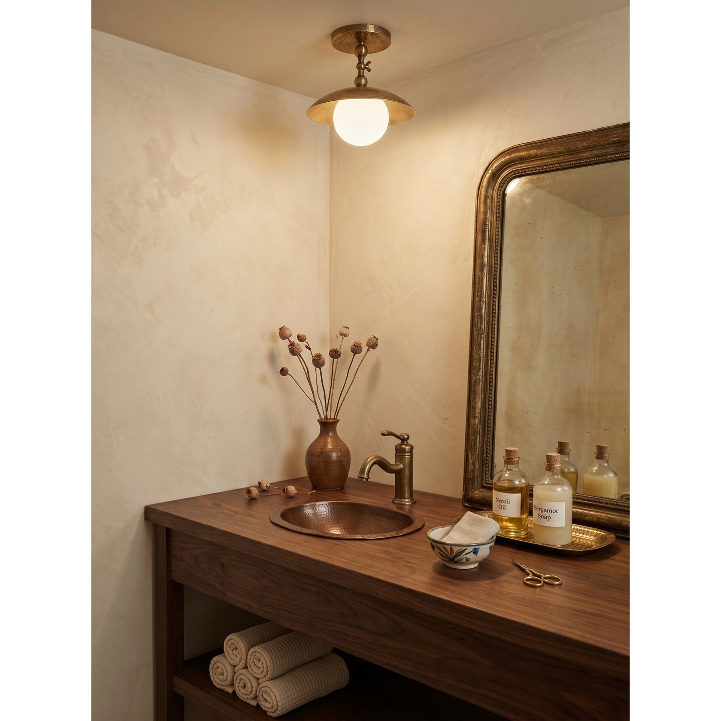 Marie Petite Hammer Pattern Flush Mount