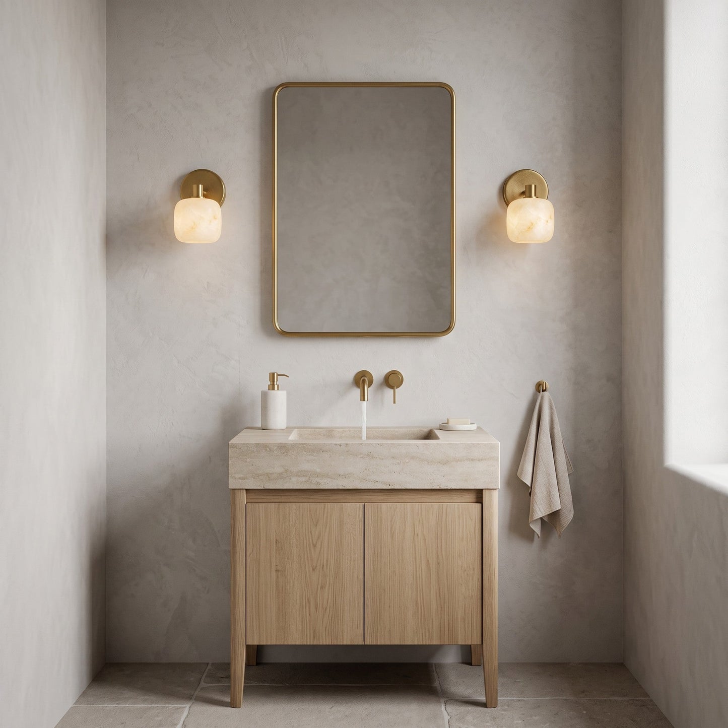 Halance Alabaster Wall Sconce