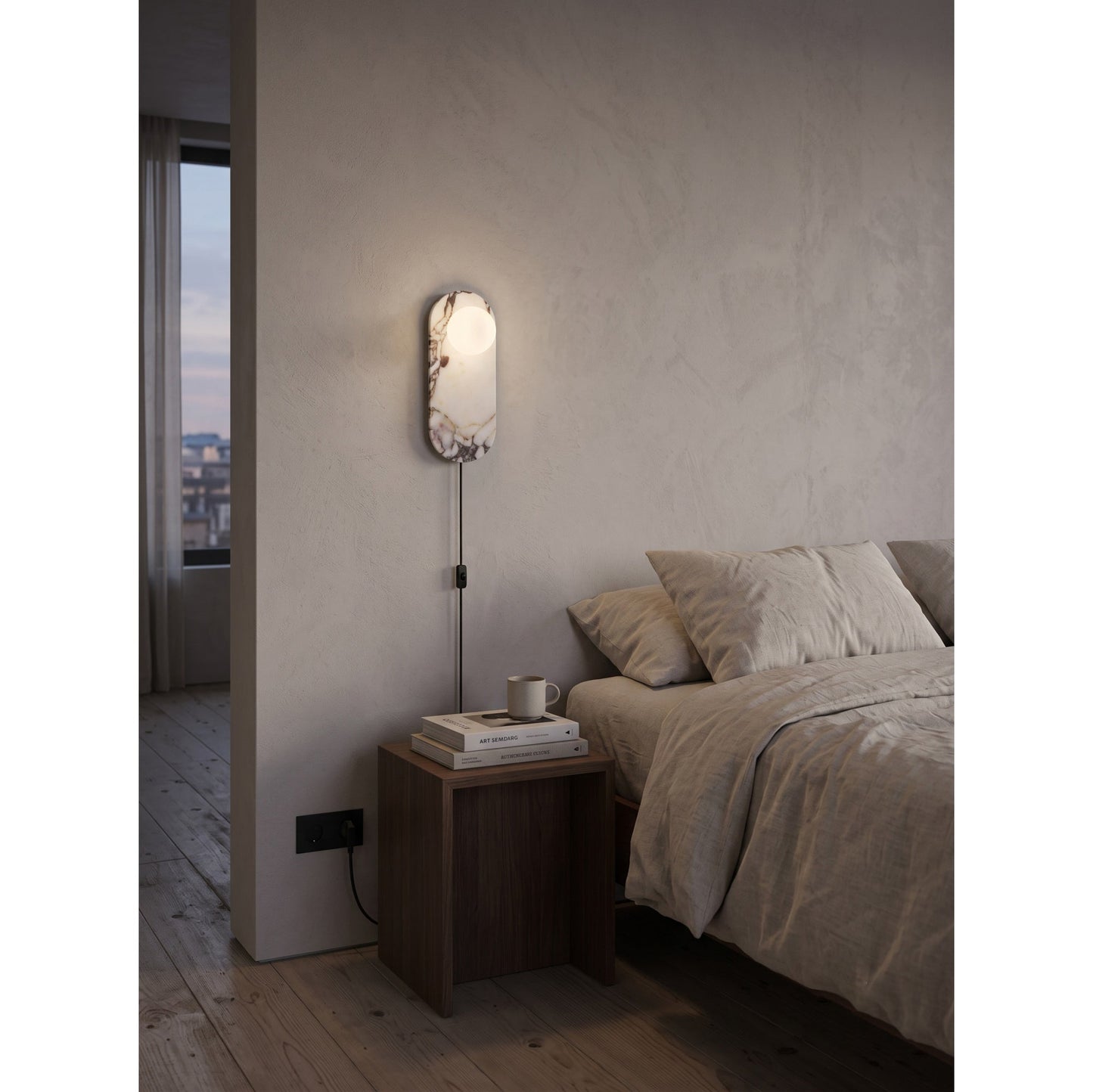 Bela Marble Plug-in Wall Sconce