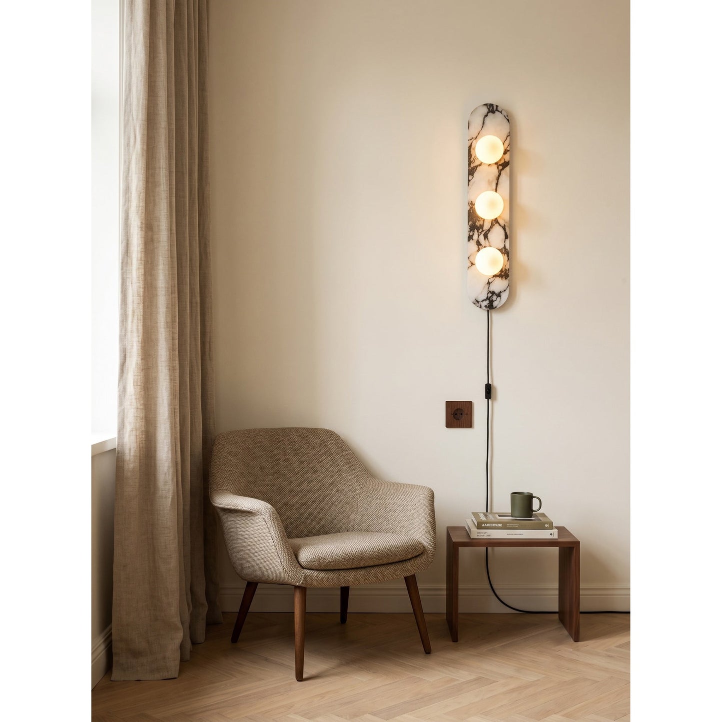 Bela Marble Plug-in Wall Sconce