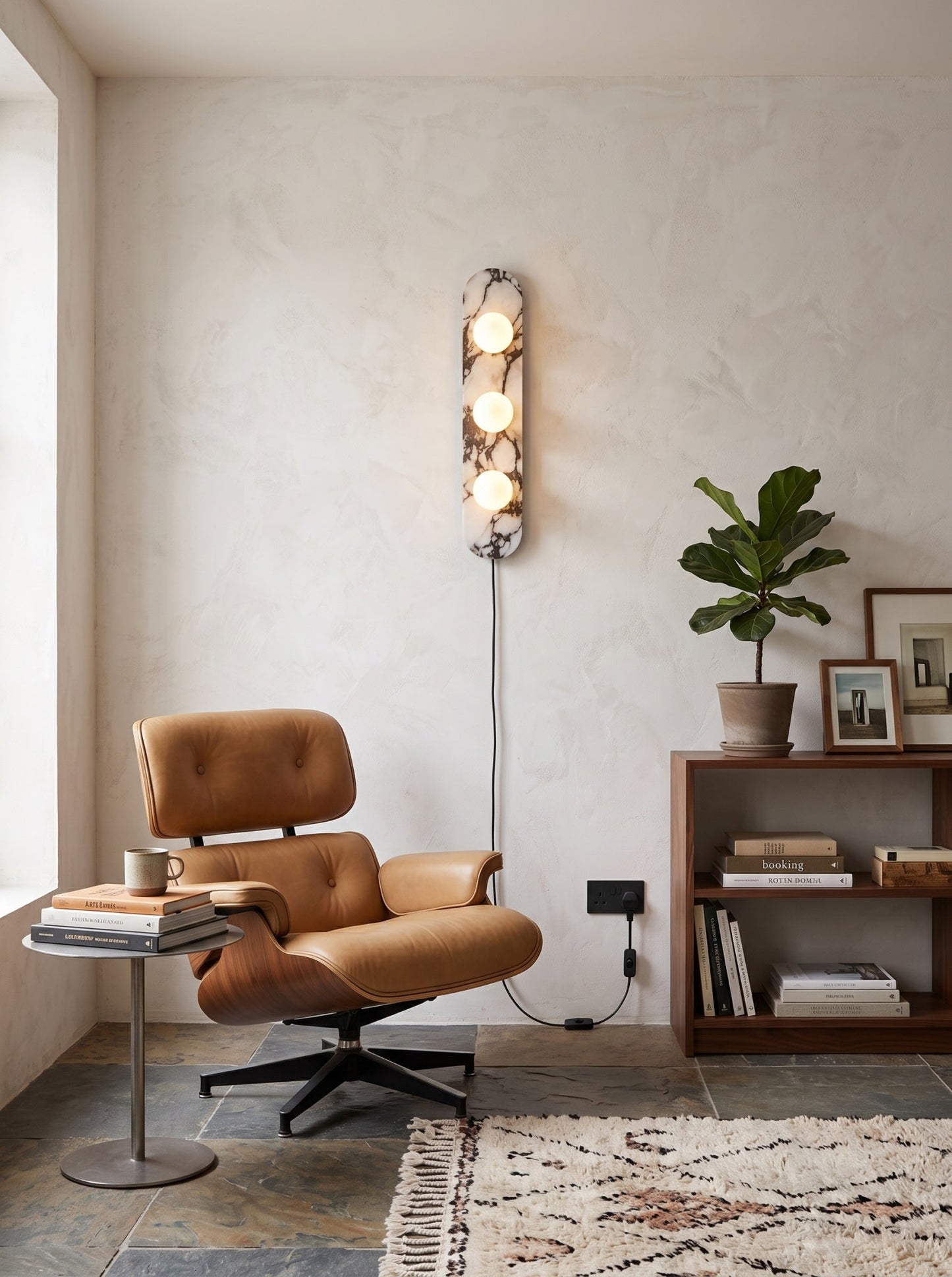 Bela Marble Plug-in Wall Sconce