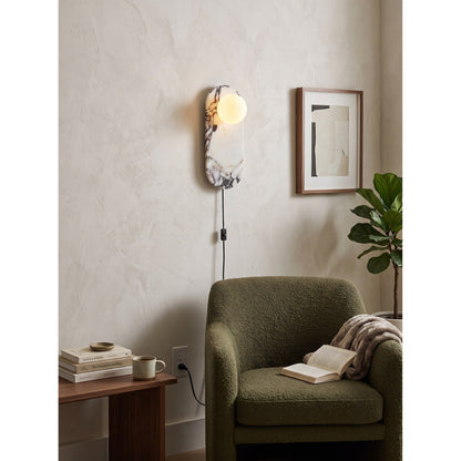 Bela Marble Plug-in Wall Sconce