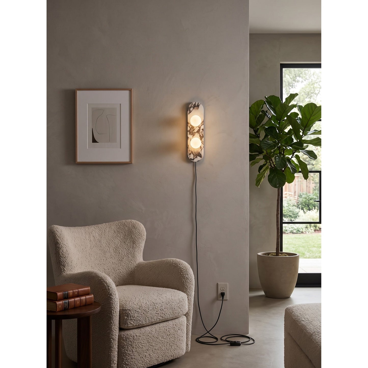 Bela Marble Plug-in Wall Sconce