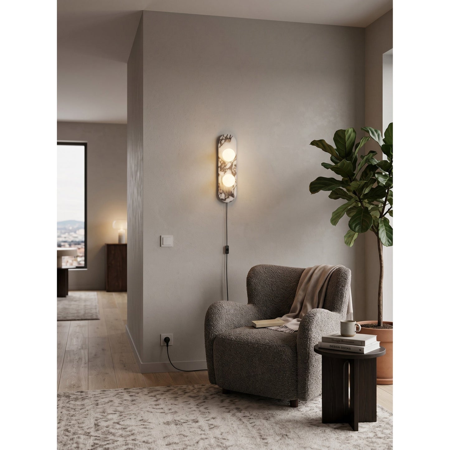 Bela Marble Plug-in Wall Sconce