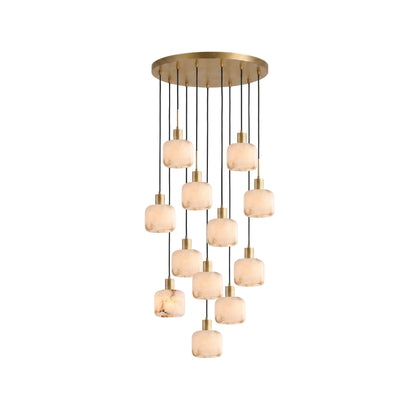 Natural Square Alabaster Chandelier