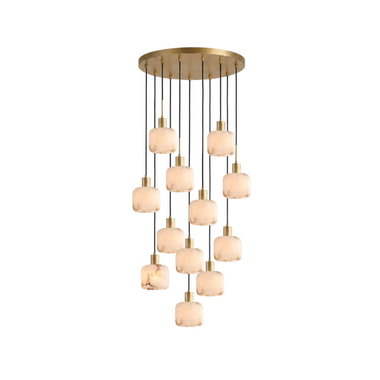 Natural Square Alabaster Chandelier