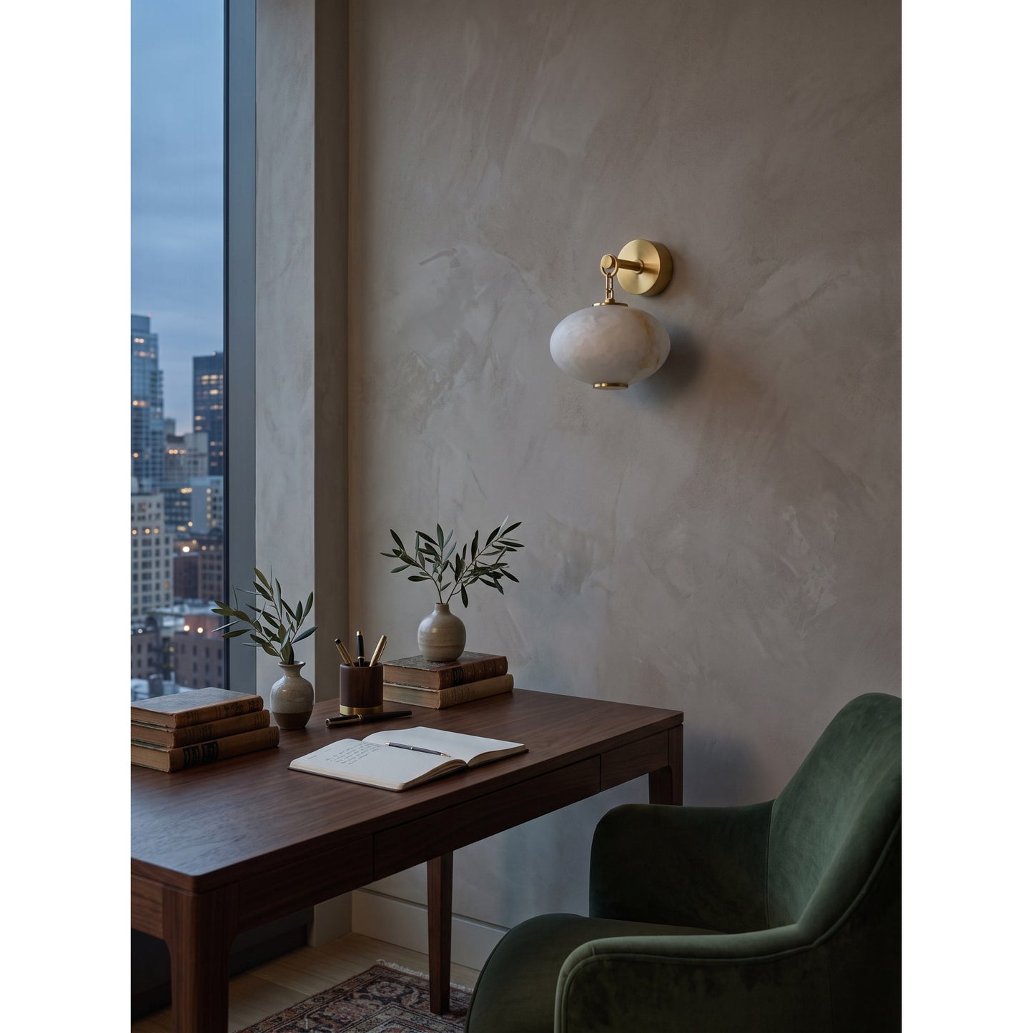 Marune Alabaster Wall Sconce