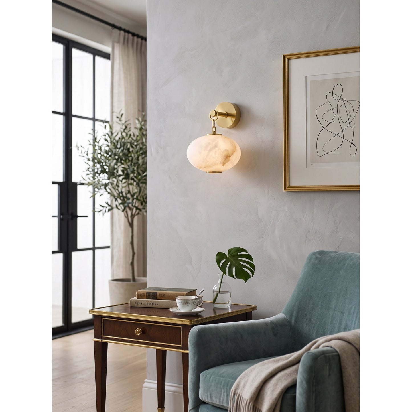 Marune Alabaster Wall Sconce