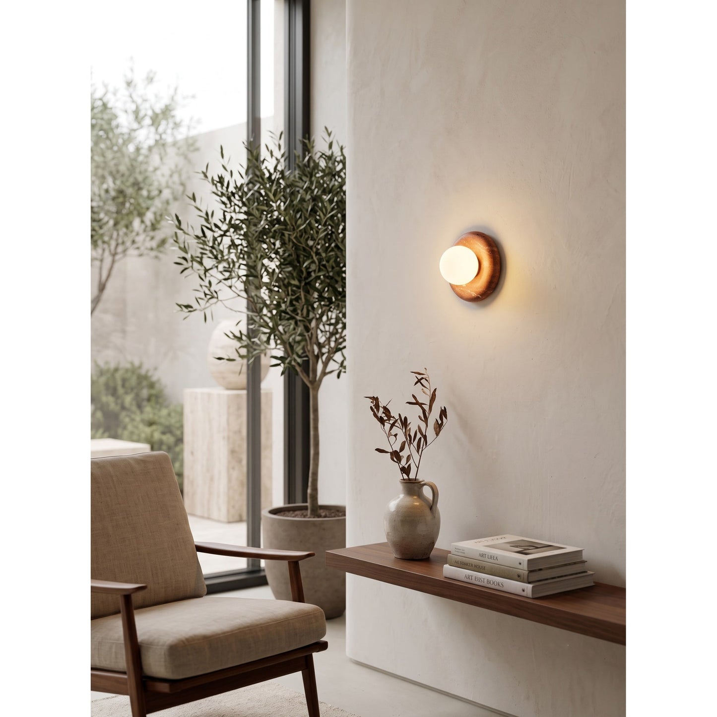 Norara Marble Travertine Wall Sconce
