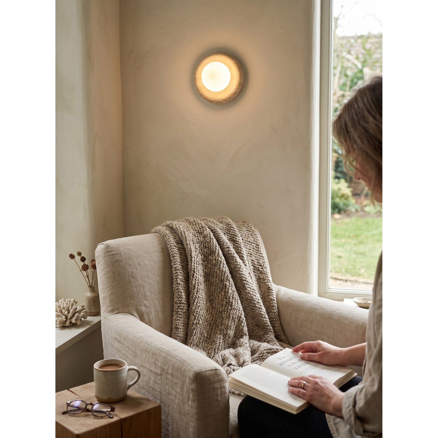 Norara Marble Travertine Wall Sconce