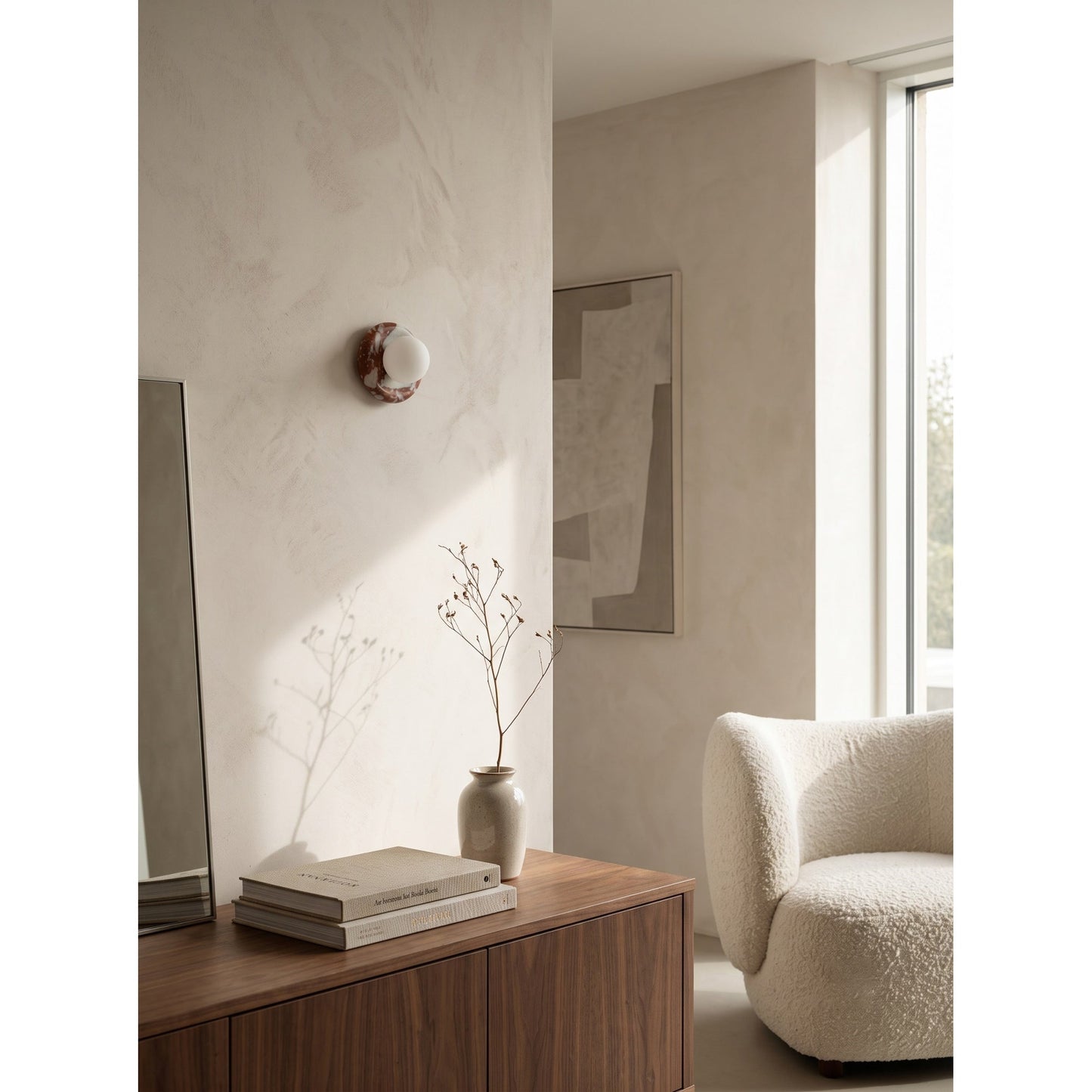 Norara Marble Travertine Wall Sconce