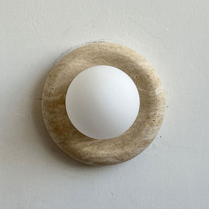 Norara Marble Travertine Wall Sconce