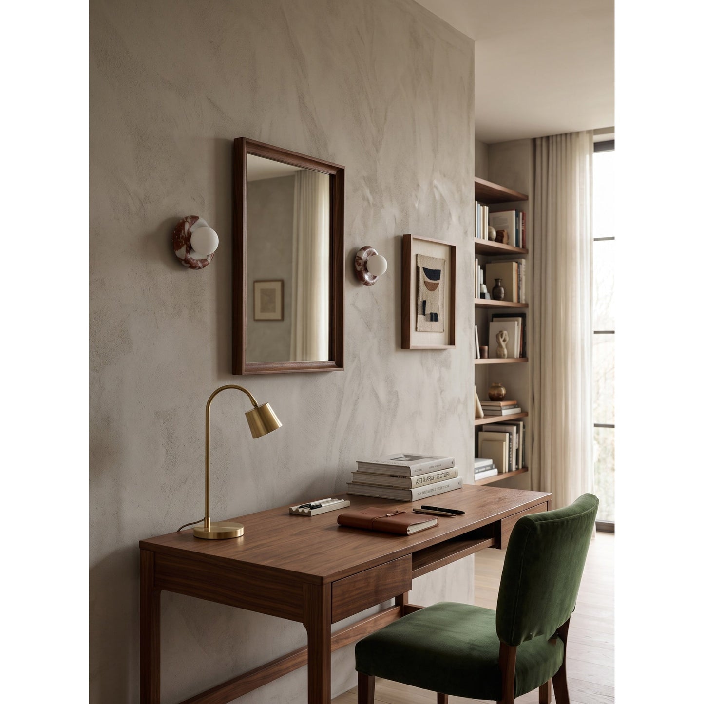 Norara Marble Travertine Wall Sconce