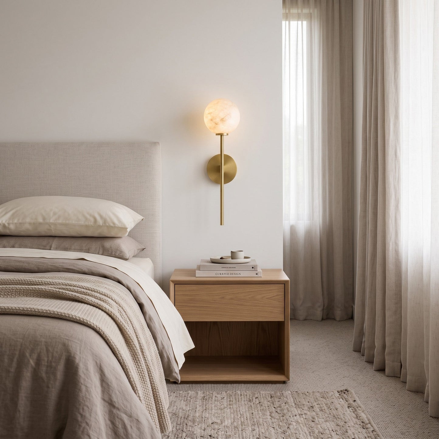 Dovika Alabaster Globe Wall Sconce
