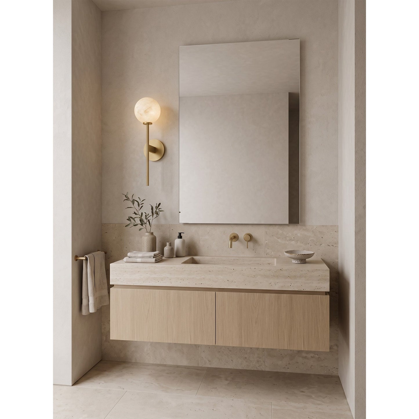 Dovika Alabaster Globe Wall Sconce