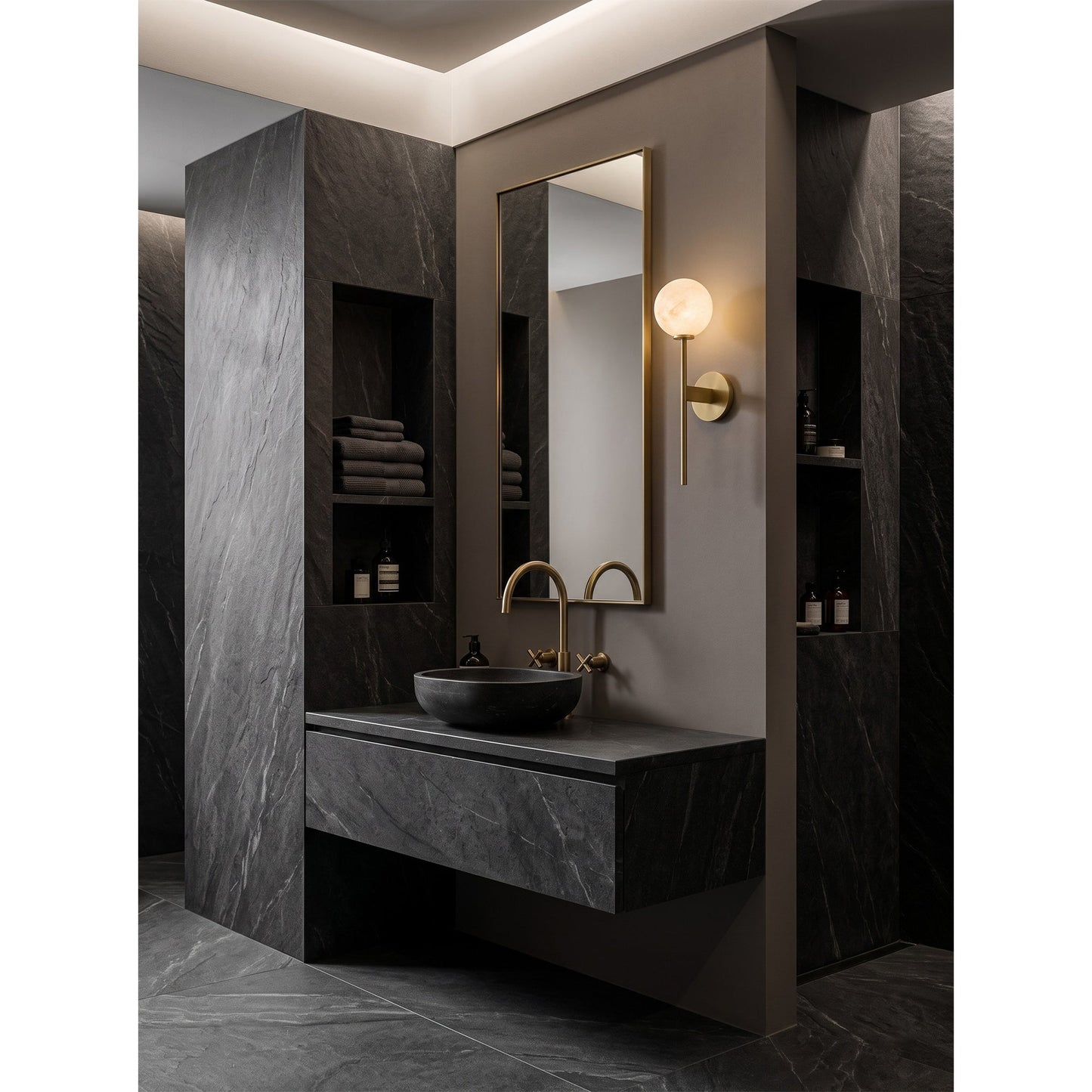 Dovika Alabaster Globe Wall Sconce