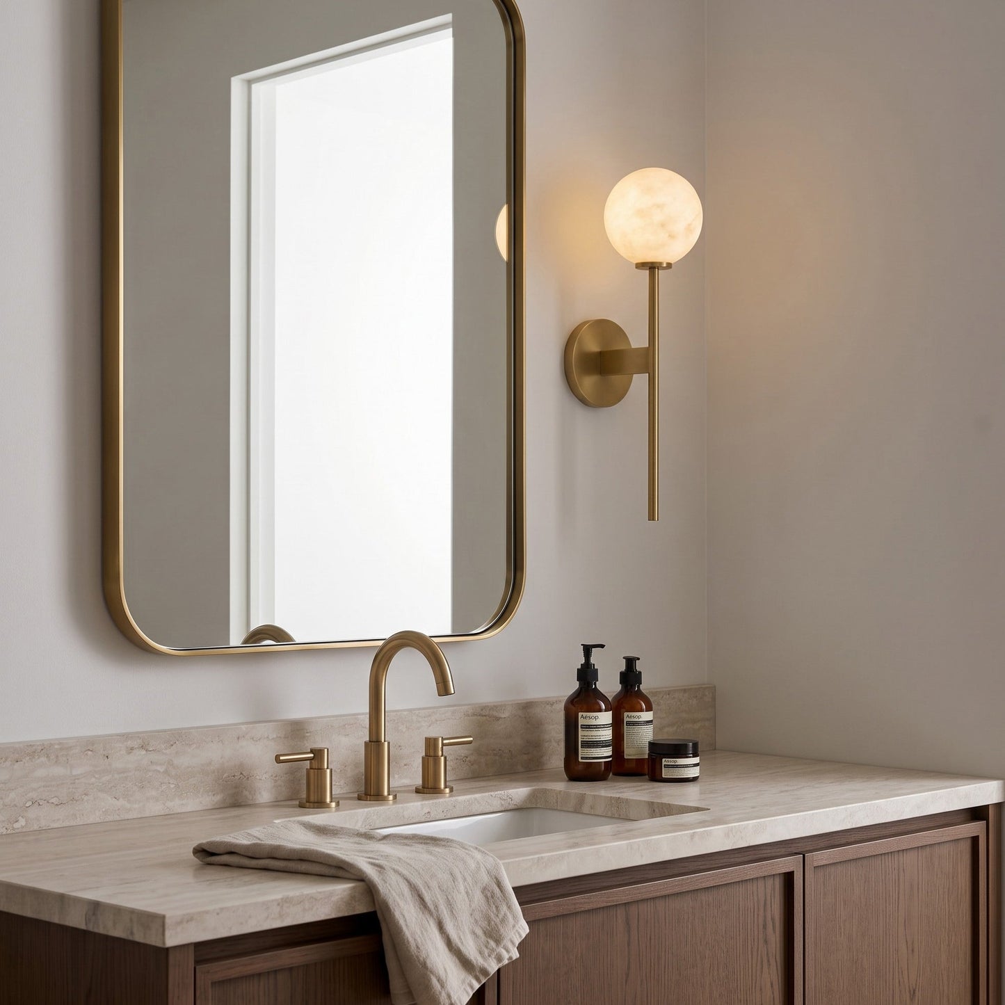 Dovika Alabaster Globe Wall Sconce