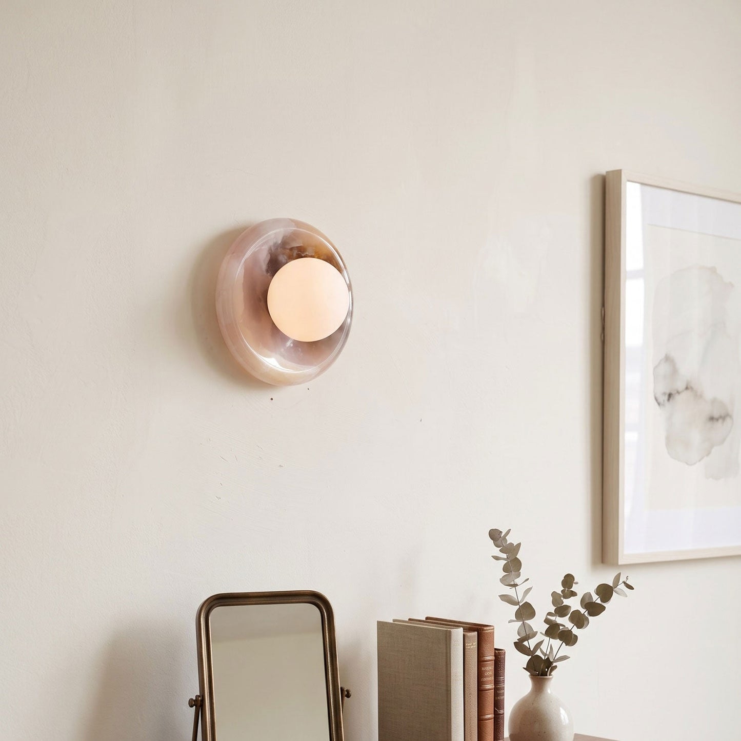 Solene Pink Onyx Wall Sconce