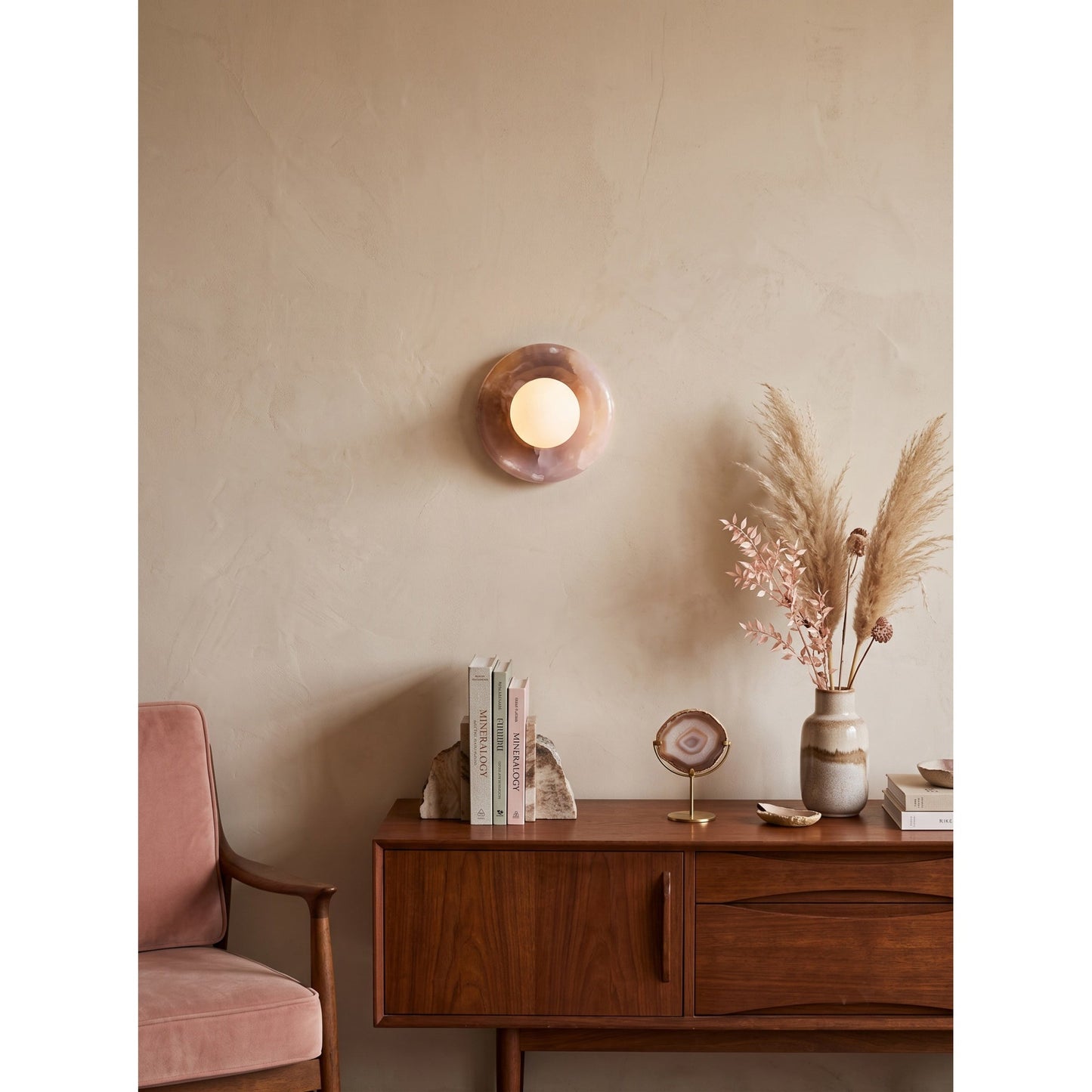 Solene Pink Onyx Wall Sconce