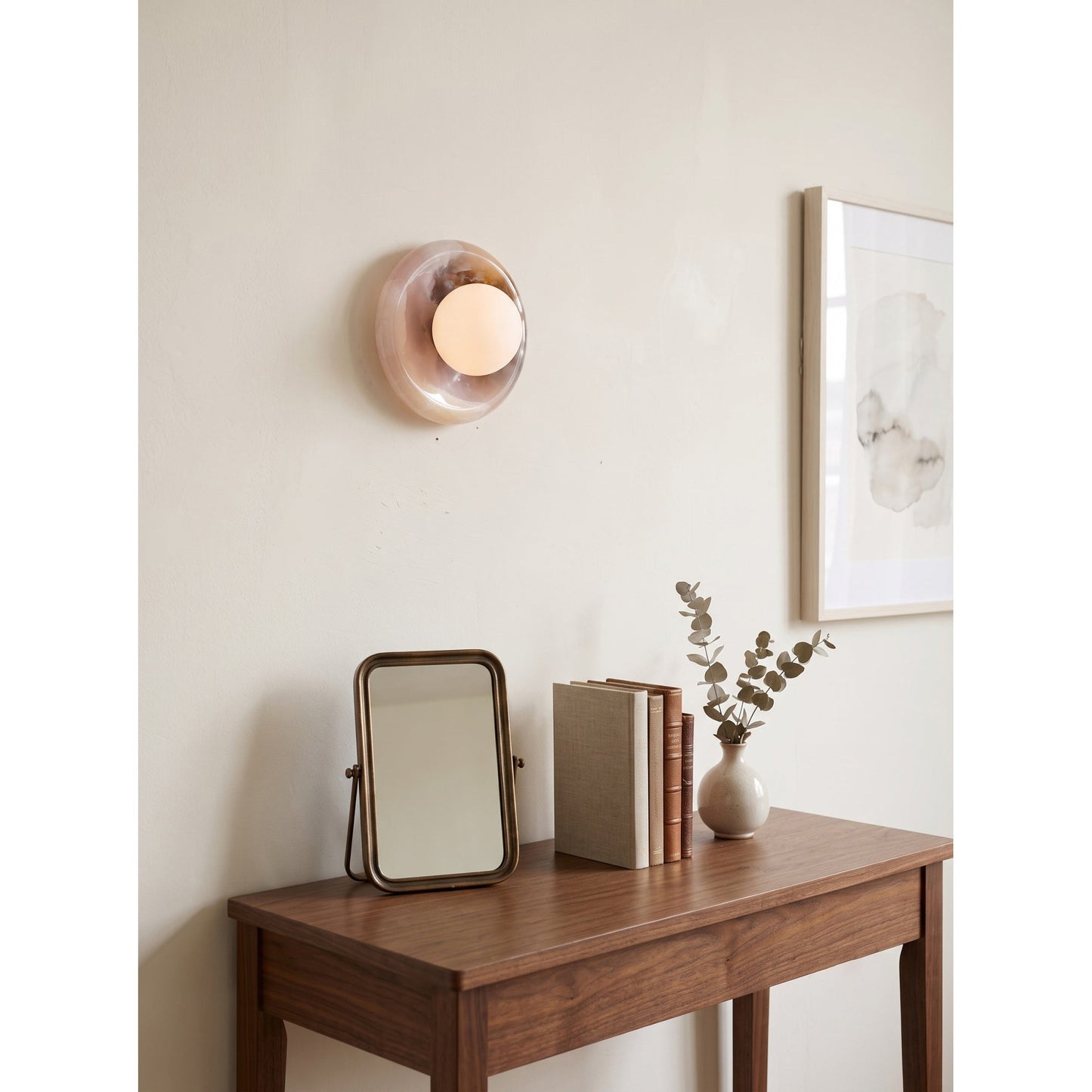 Solene Pink Onyx Wall Sconce