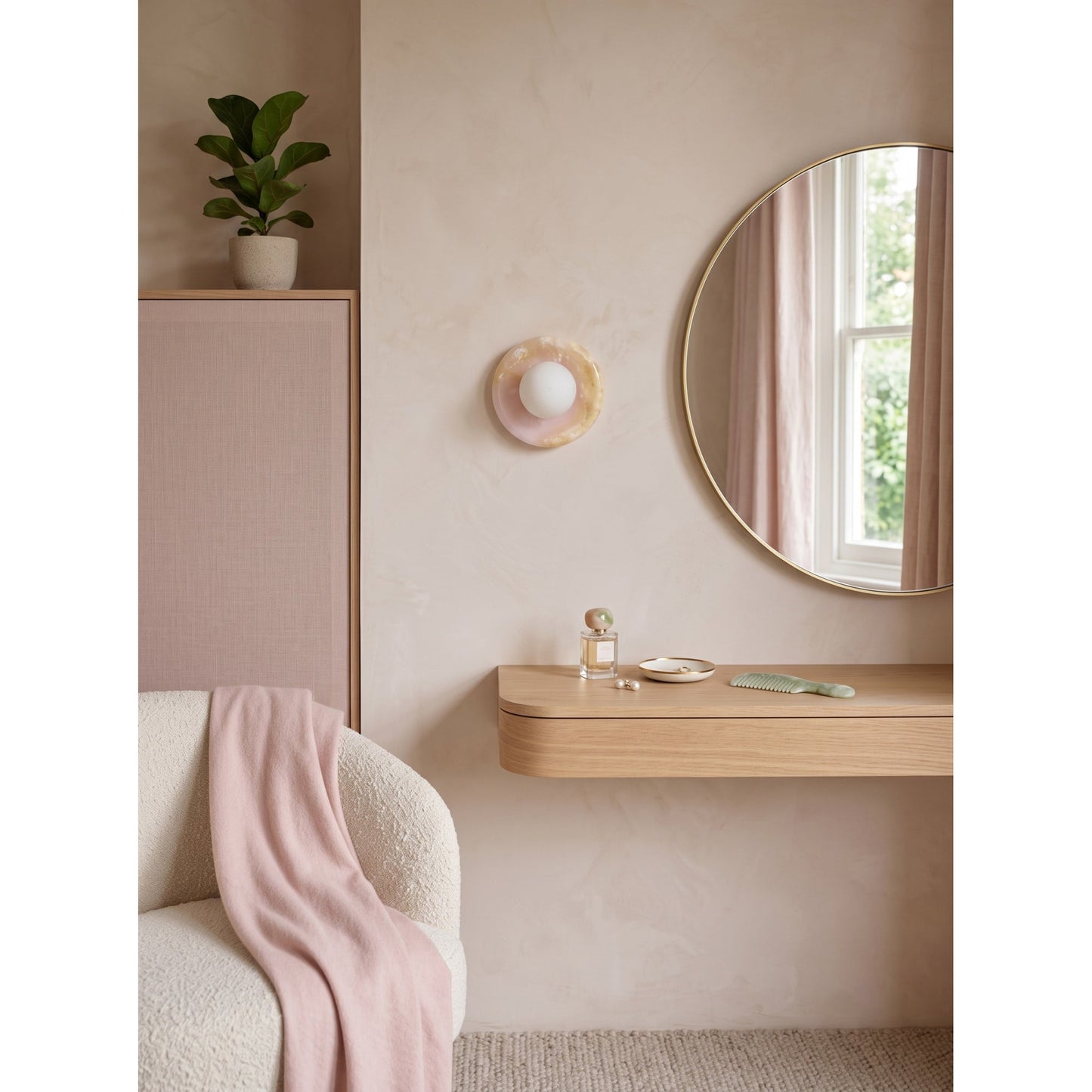 Solene Pink Onyx Wall Sconce