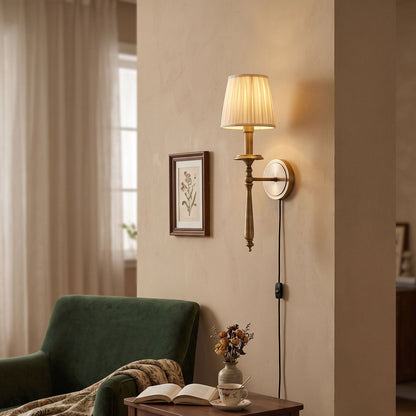 Halden Brass Plug-in Wall Sconce