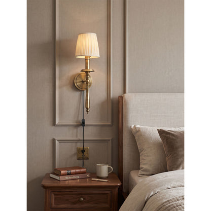 Halden Brass Plug-in Wall Sconce