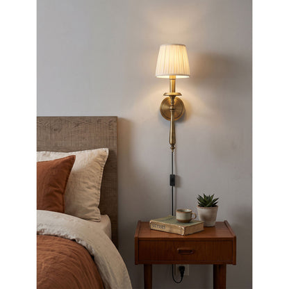 Halden Brass Plug-in Wall Sconce