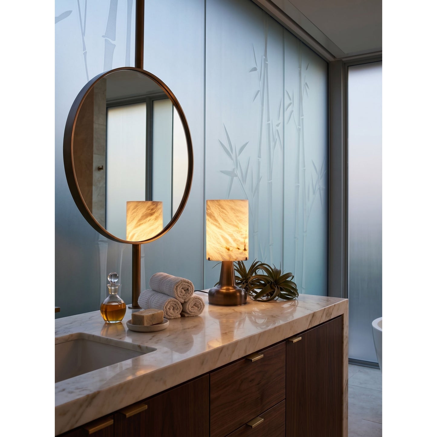Pear Shaped Alabaster Table Lamp