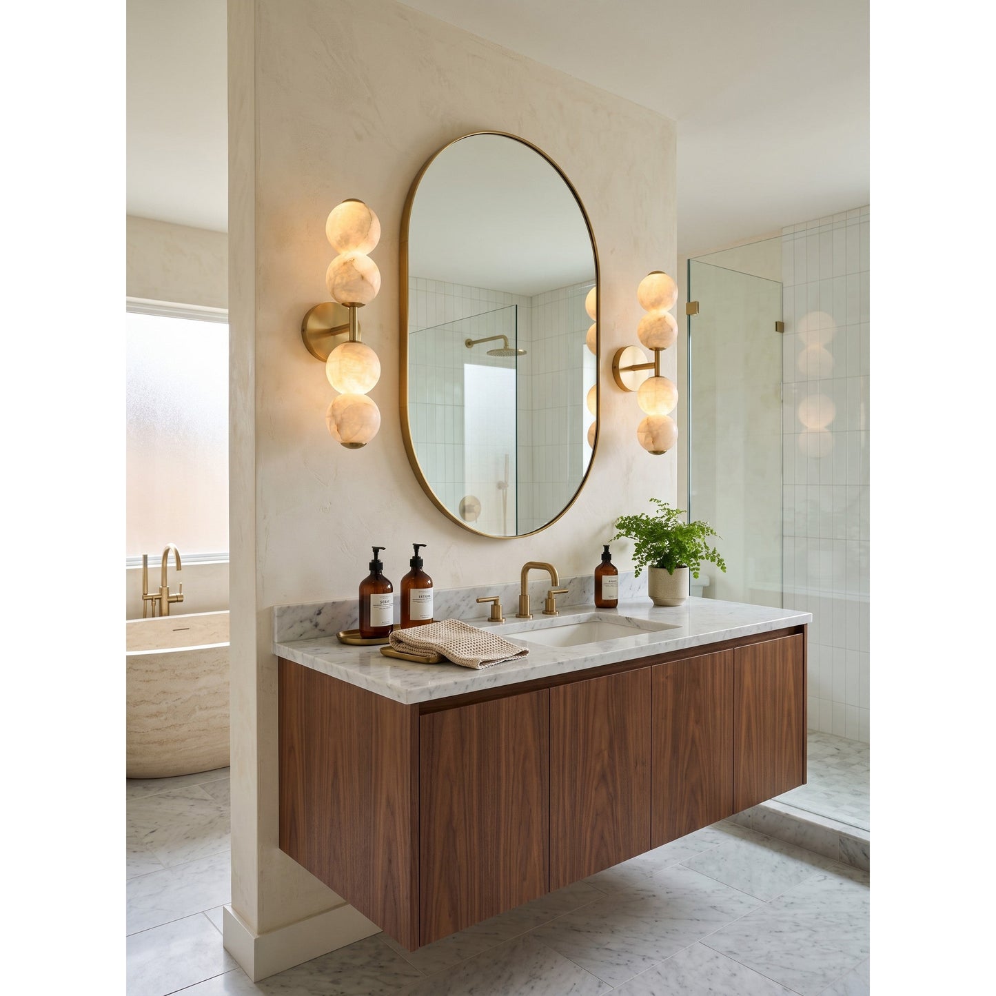 Mirora Alabaster Wall Sconce
