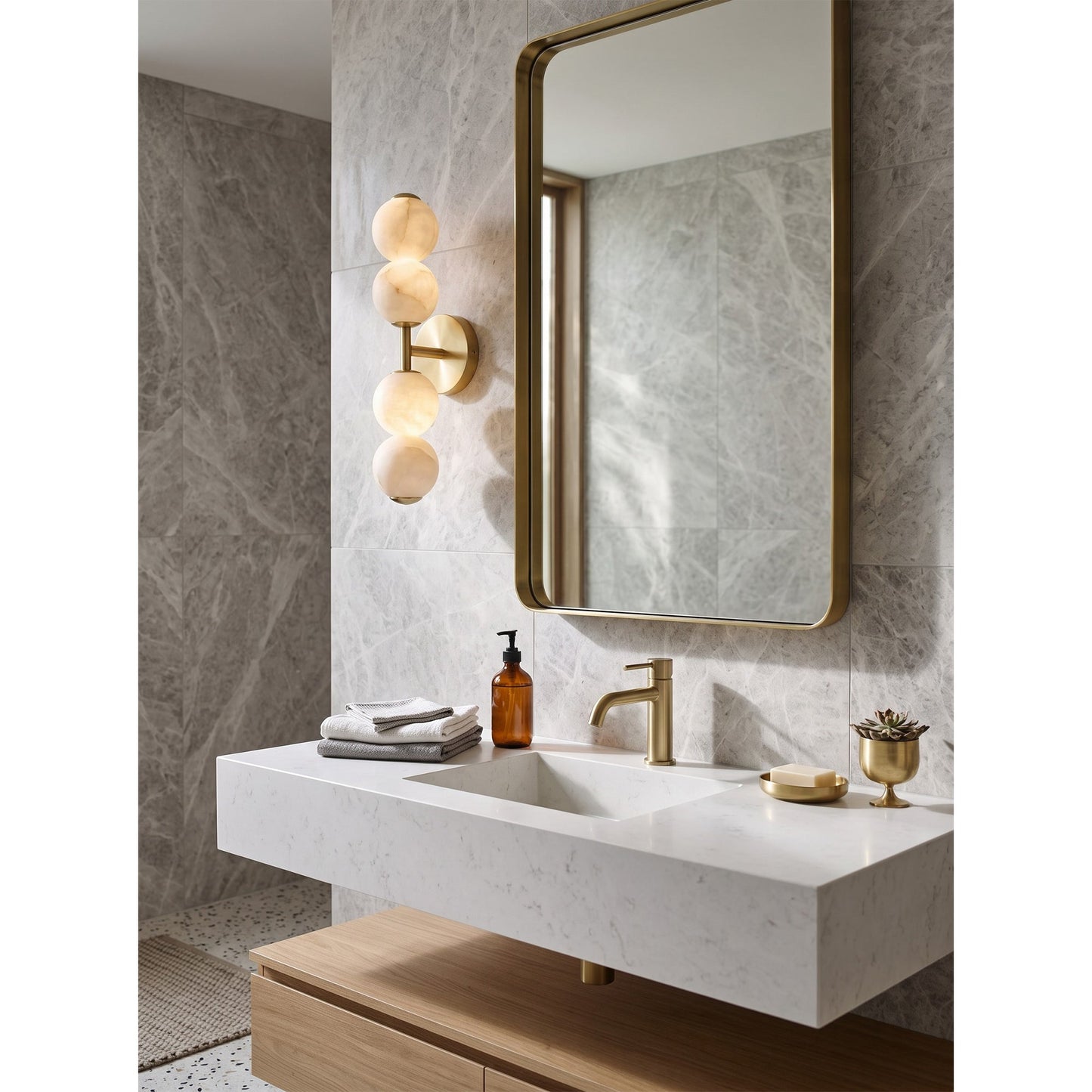Mirora Alabaster Wall Sconce