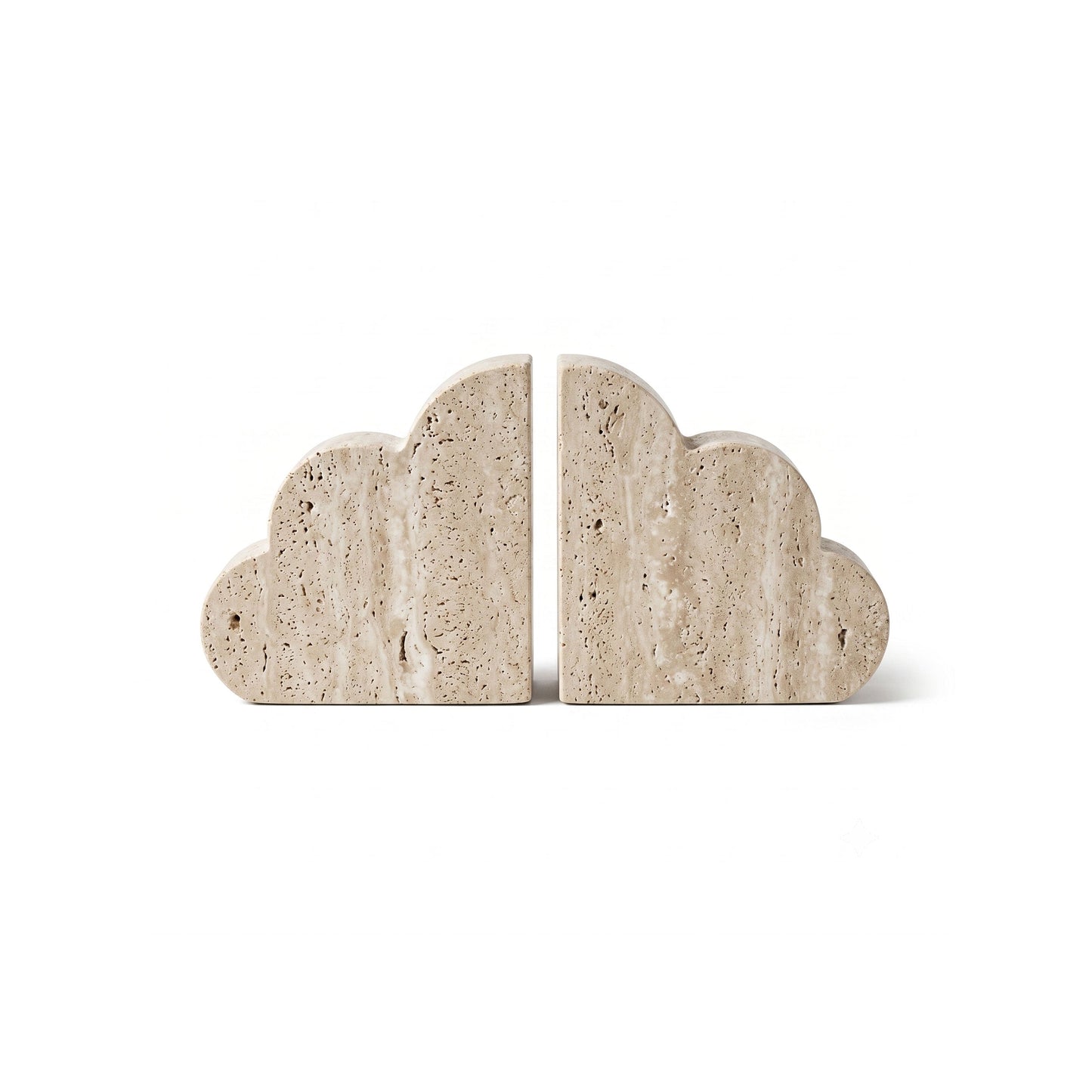 Solune Travertine Bookends